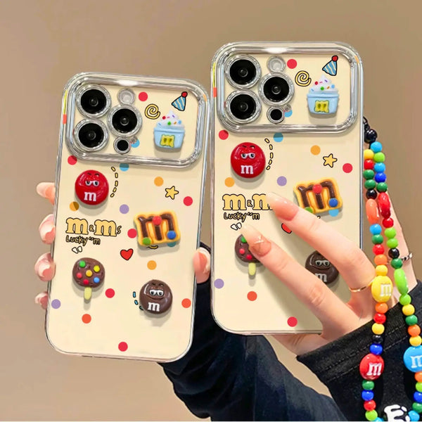 M&M Candy iPhone Case with Colorful Beaded Strap