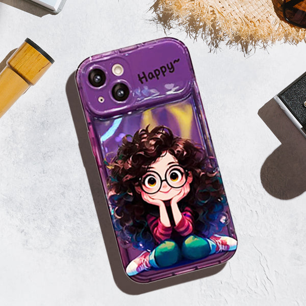 Curly-Haired Girl iPhone Case