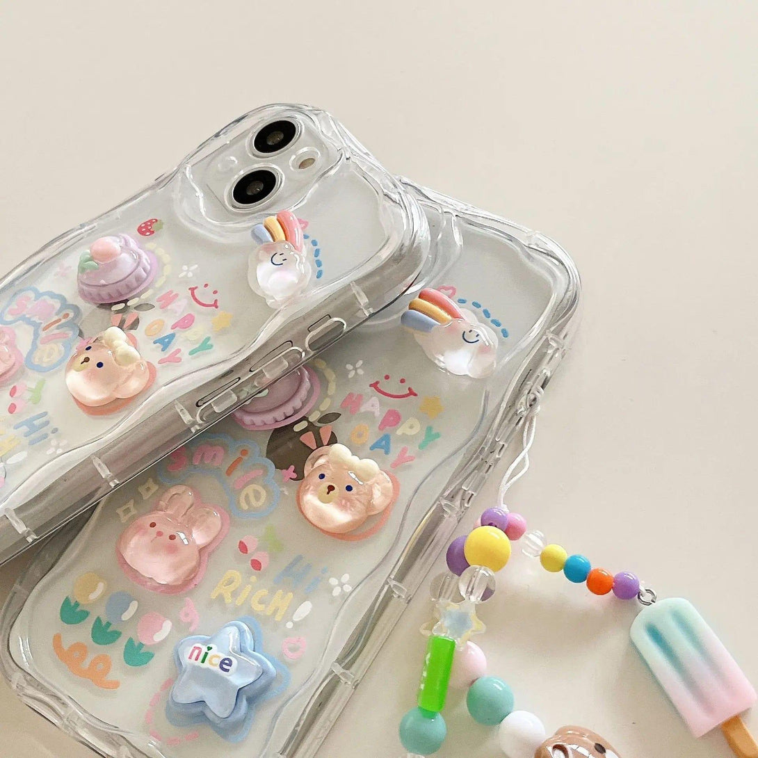 3D Transparent Drop-Proof Case with Bracelet - Casetology