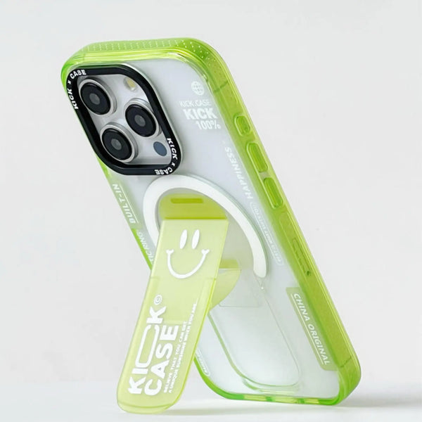 Transparent Lime Green iPhone Case with MagSafe